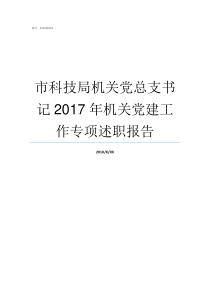 市科技局机关党总支书记2017年机关党建工作专项述职报告市科技局局长