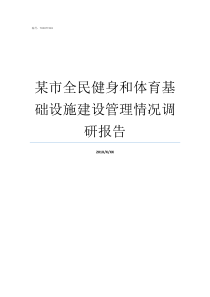 某市全民健身和体育基础设施建设管理情况调研报告全民健身运动会体育