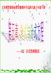 新北师大八年级下5.2 分式的乘除法