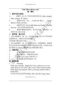 人教(PEP)六年级英语下册教案Unit-1(1-6)