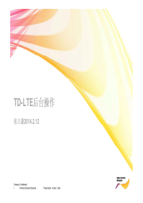 诺西TDLTE_后台操作(2)
