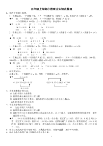 人教版小数乘法考试重点总结