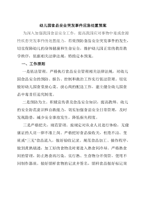 幼儿园食品安全突发事件应急处置预案