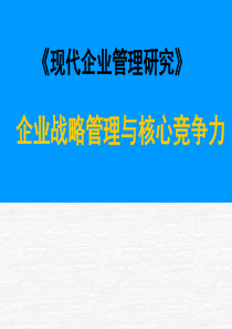 中央党校07级企业战略管理与核心竞争力