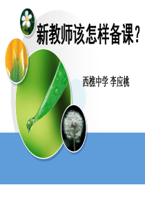 新教师怎样备课？