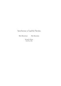 Introduction to Lambda Calculus