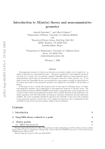 Introduction to M(atrix) theory and noncommutative
