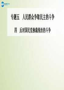 【金版学案】2014-2015学年高中历史 反对国民党独裁统治的斗争课件 人民版选修2