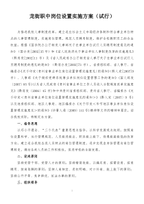龙街职中岗位设置实施方案