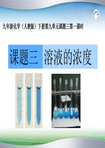 溶液的浓度说课PPT
