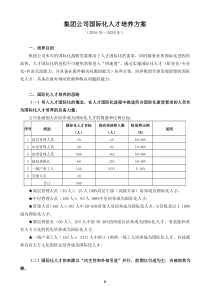 集团公司国际化人才培养方案