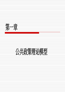 第一章：公共政策理论模型