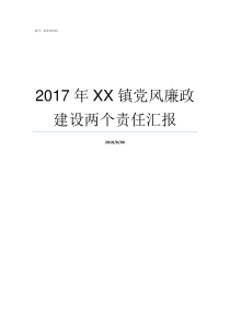 2017年XX镇党风廉政建设两个责任汇报