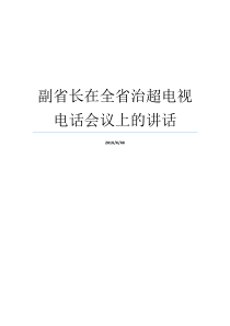 副省长讲演稿治超办公会议上在全省
