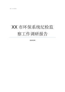 XX市环保系统纪检监察工作调研报告江苏环保厅纪检周光东