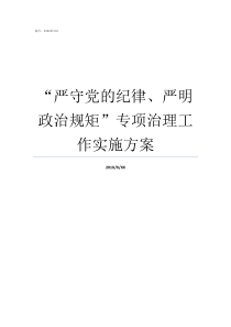严守党的纪律严明政治规矩专项治理工作实施方案