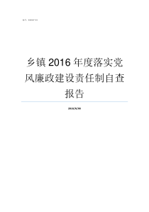 乡镇2016年度落实党风廉政建设责任制自查报告