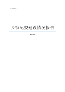 乡镇纪委建设情况报告乡镇纪检监察室规范化建设