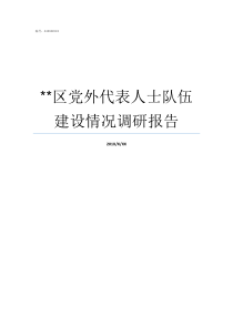区党外代表人士队伍建设情况调研报告侨界代表人士