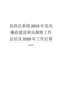 县政法系统2019年党风廉政建设和反腐败工作总结及2020年工作打算