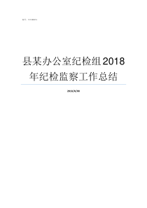县某办公室纪检组2018年纪检监察工作总结县派驻纪检组副组长