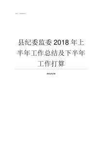 县纪委监委2018年上半年工作总结及下半年工作打算2018村监委会新规