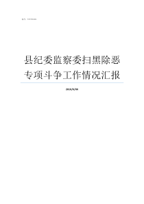 县纪委监察委扫黑除恶专项斗争工作情况汇报