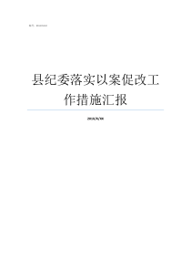 县纪委落实以案促改工作措施汇报措施落实情况