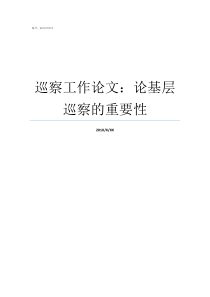 巡察工作论文论基层巡察的重要性什么是巡察