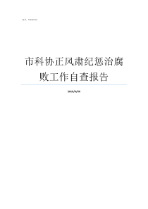 市科协正风肃纪惩治腐败工作自查报告