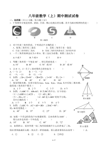 最最最好最新人教版八年级数学(上)期中测试题及答案