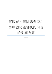 某区在扫黑除恶专项斗争中强化监督执纪问责的实施方案在全国开展扫黑除恶专项斗
