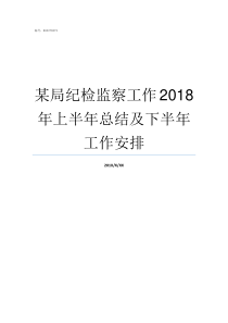 某局纪检监察工作2018年上半年总结及下半年工作安排