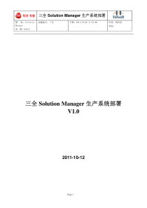 Solution Manager系统安装手册