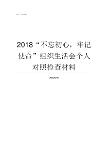 2018不忘初心牢记使命组织生活会个人对照检查材料
