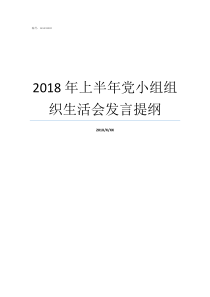 2018年上半年党小组组织生活会发言提纲2018党的大事每月