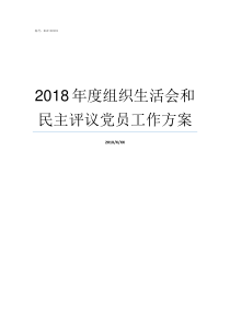 2018年度组织生活会和民主评议党员工作方案2018年度组织生活总体评价