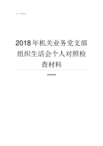 2018年机关业务党支部组织生活会个人对照检查材料2018机关事业调整工资