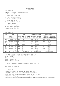 小学英语人称代词和物主代词讲解和习题