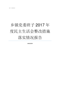 乡镇党委班子2017年度民主生活会整改措施落实情况报告乡镇党委班子成员