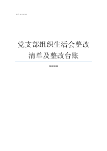 党支部组织生活会整改清单及整改台账2019后进党支部整改方案