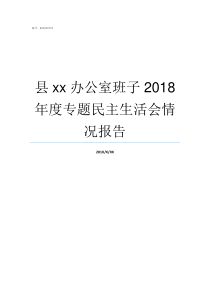 县xx办公室班子2018年度专题民主生活会情况报告