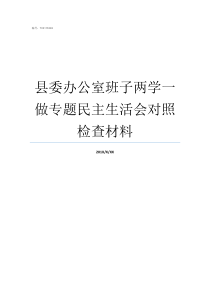 县委办公室班子两学一做专题民主生活会对照检查材料班子