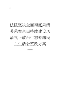 法院坚决全面彻底肃清苏荣案余毒持续建设风清气正政治生态专题民主生活会整改方案坚决彻底干净肃清