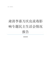 肃清李嘉万庆良流毒影响专题民主生活会情况报告