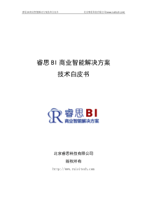 睿思BI商业智能解决方案技术白皮书V17