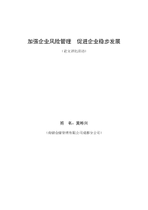 论文(风险管理与发展)