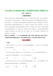 2020年山东新高考平面解析几何精选模拟试题(含解析)