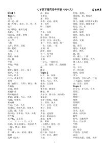 仁爱七年级下册英语单词表(纯中文)