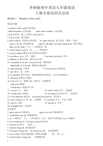 2015-2016最新外研版初中英语九年级英语上册全套知识点总结